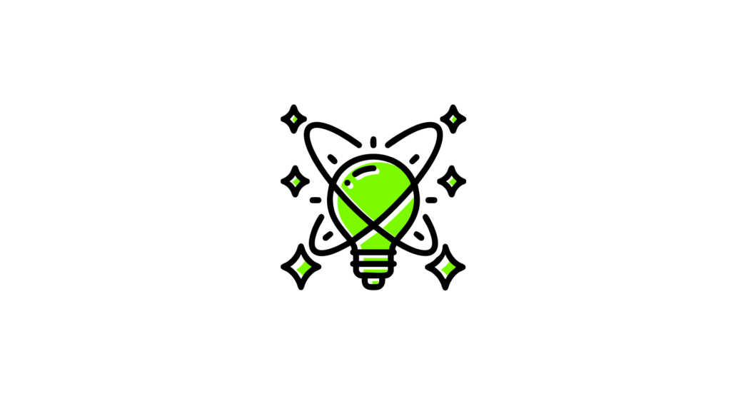 Pictogramme d'une ampoule vert et noir sur fond blanc