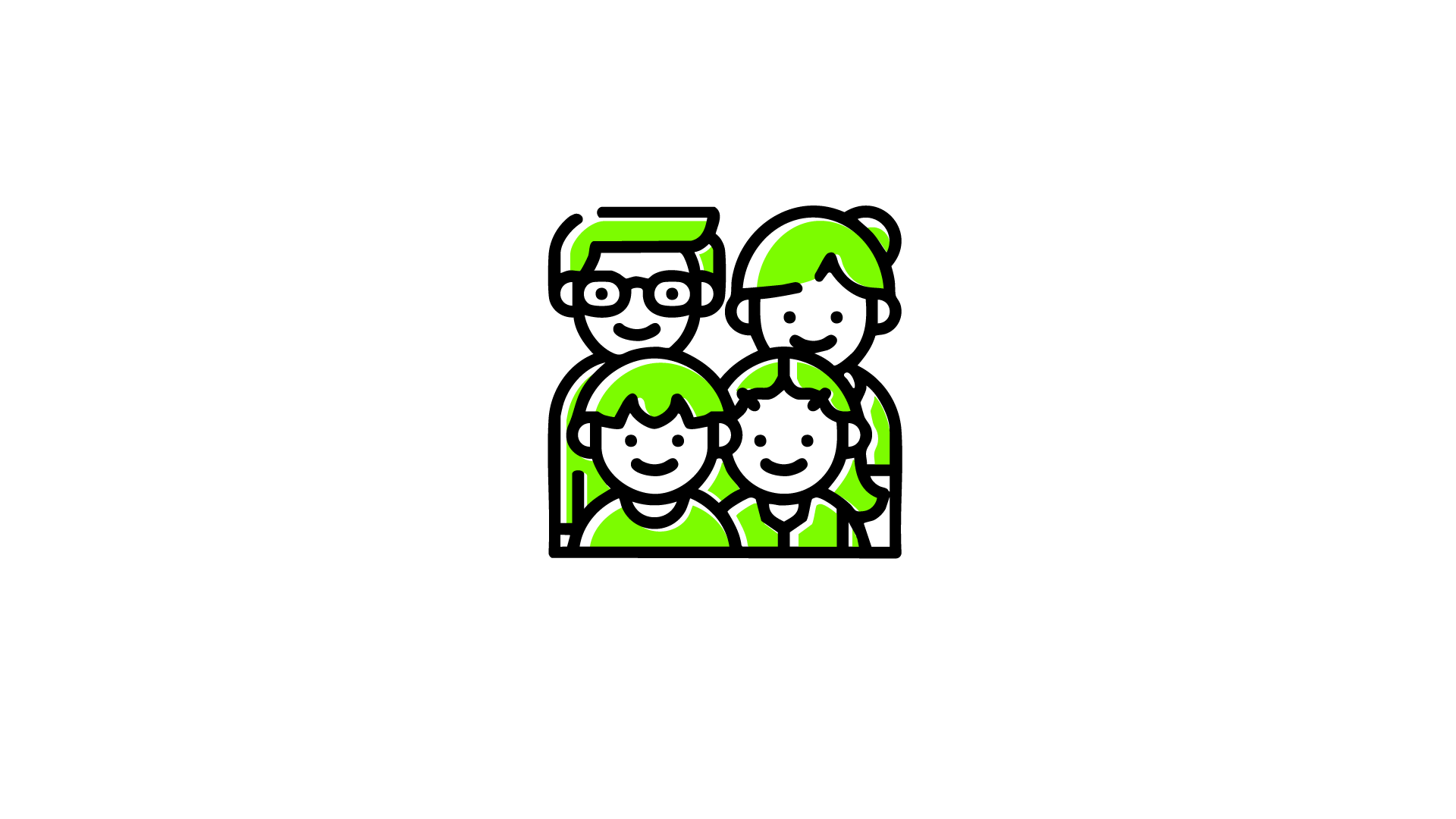 Pictogramme family vert et noir